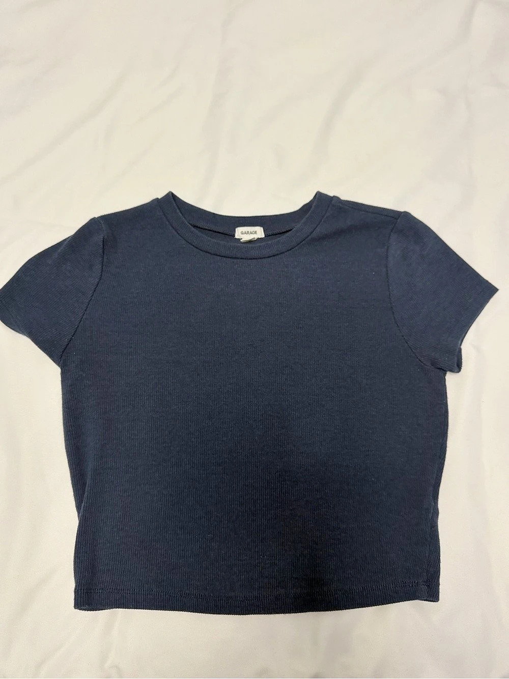 Garage Ribbed Short Sleeve Tee in Blue Size S Like New